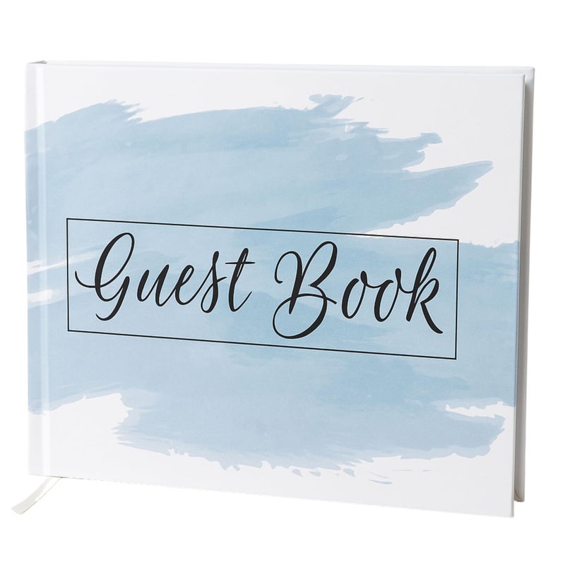 Paper 'n Such Wedding or Graduation Guest Book - Blue Polaroid Album Hardcover Photo Guestbook - Bridal, Baby Shower, Funeral, Vacation Homes, Blank Pages - Image 1